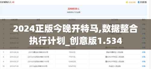 2024正版今晚开特马,数据整合执行计划_创意版1.534