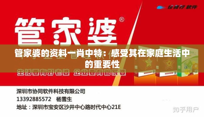 管家婆的资料一肖中特：感受其在家庭生活中的重要性