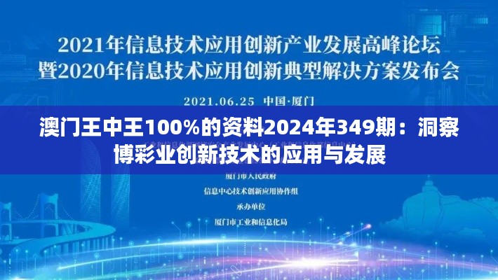 澳门王中王100%的资料2024年349期:洞察博彩业创新技术的应用与发展