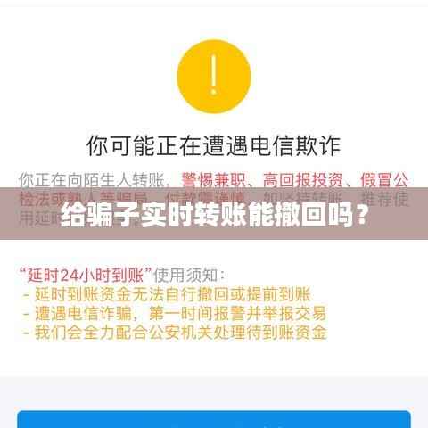 给骗子实时转账能撤回吗？
