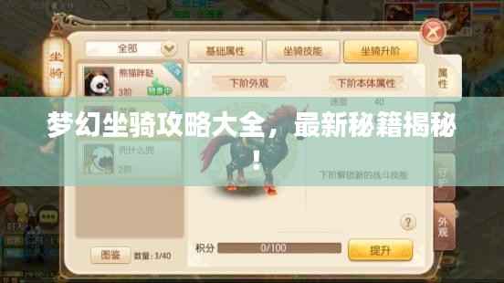 梦幻坐骑攻略大全,最新秘籍揭秘!
